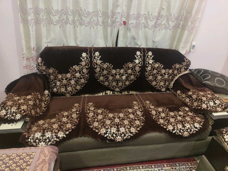 Heavy Cotton Embroidered Sofa Cover Set 16 Piece