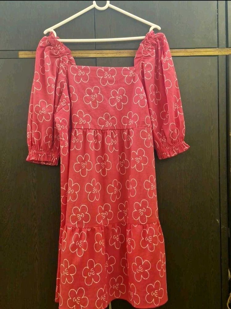 Pink Floral Mini Dress