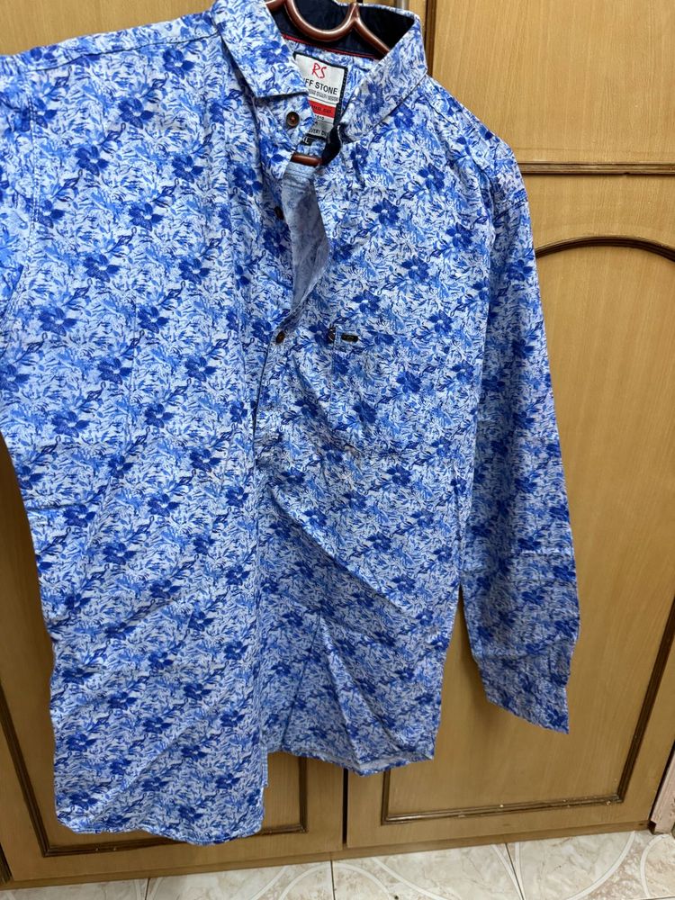Men&#39;s Floral Long Sleeve Button-Down Shirt