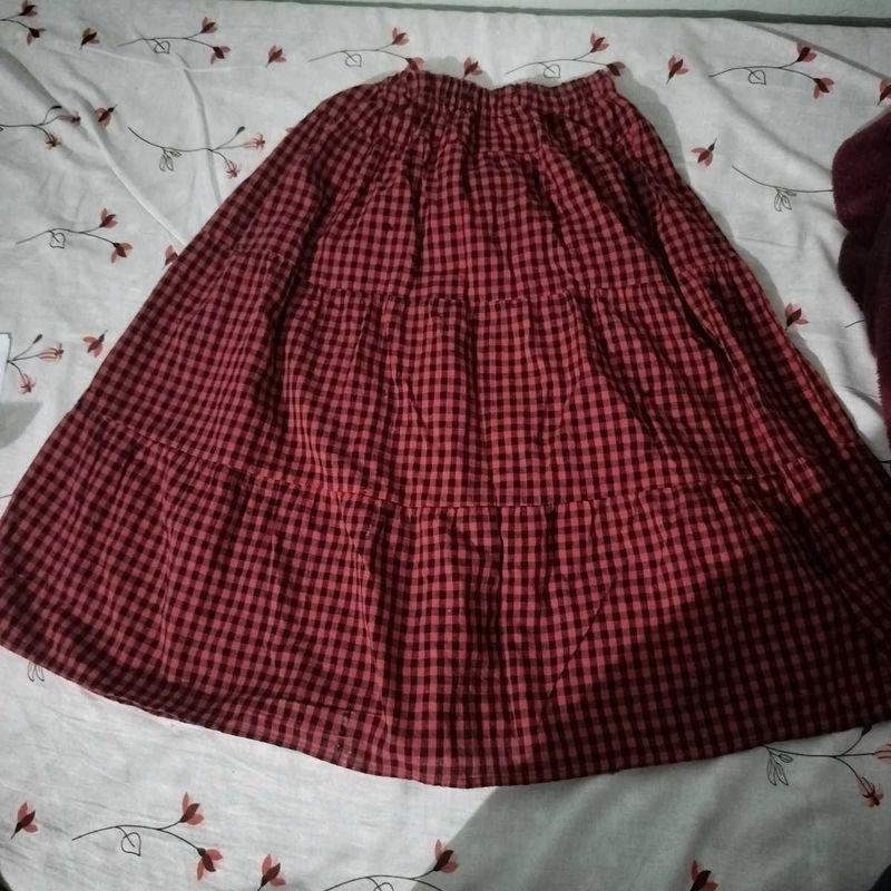 Red Checkered Skirt