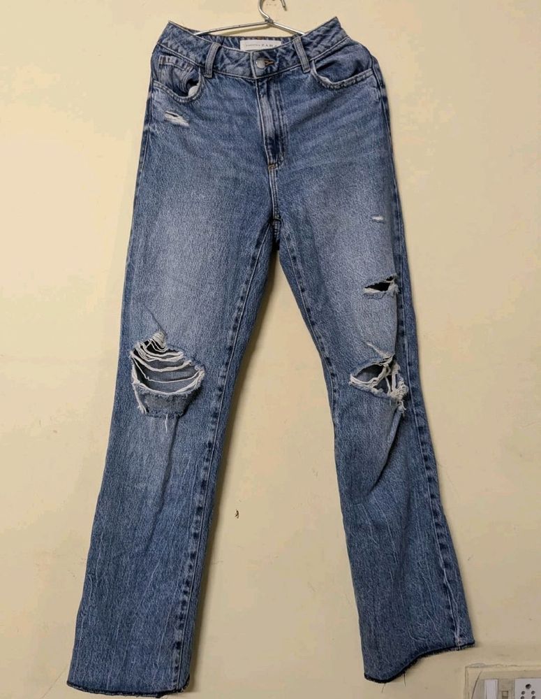 Straight Fit Ribbed Jeans