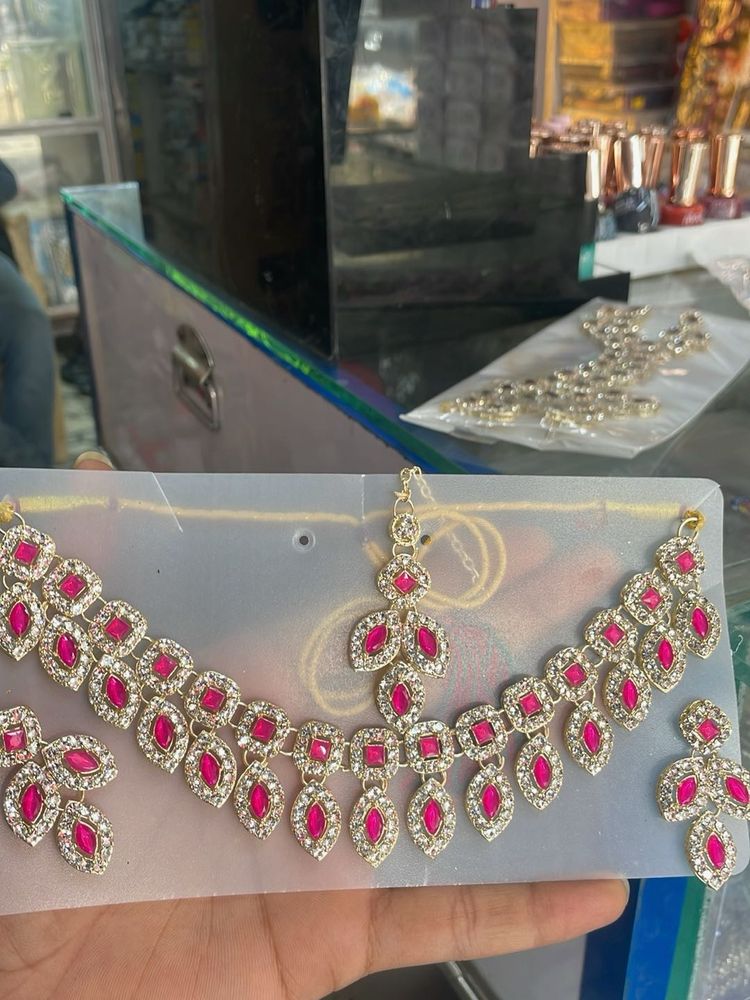 Pink Stone Jewelry Set