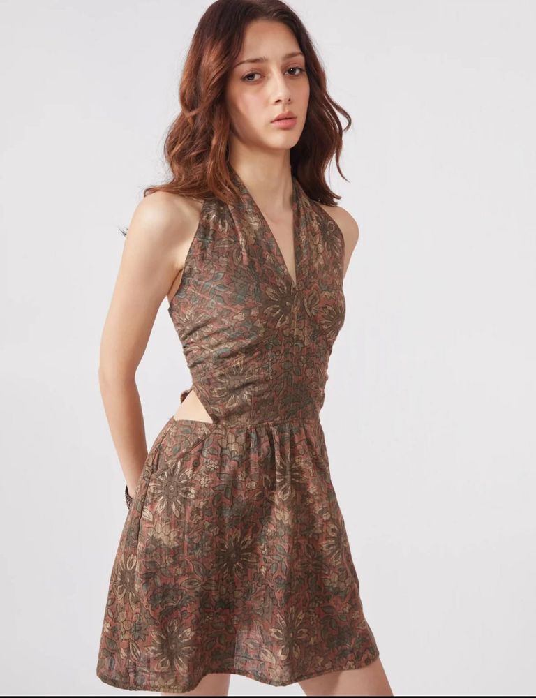 Boho Print Halter Dress