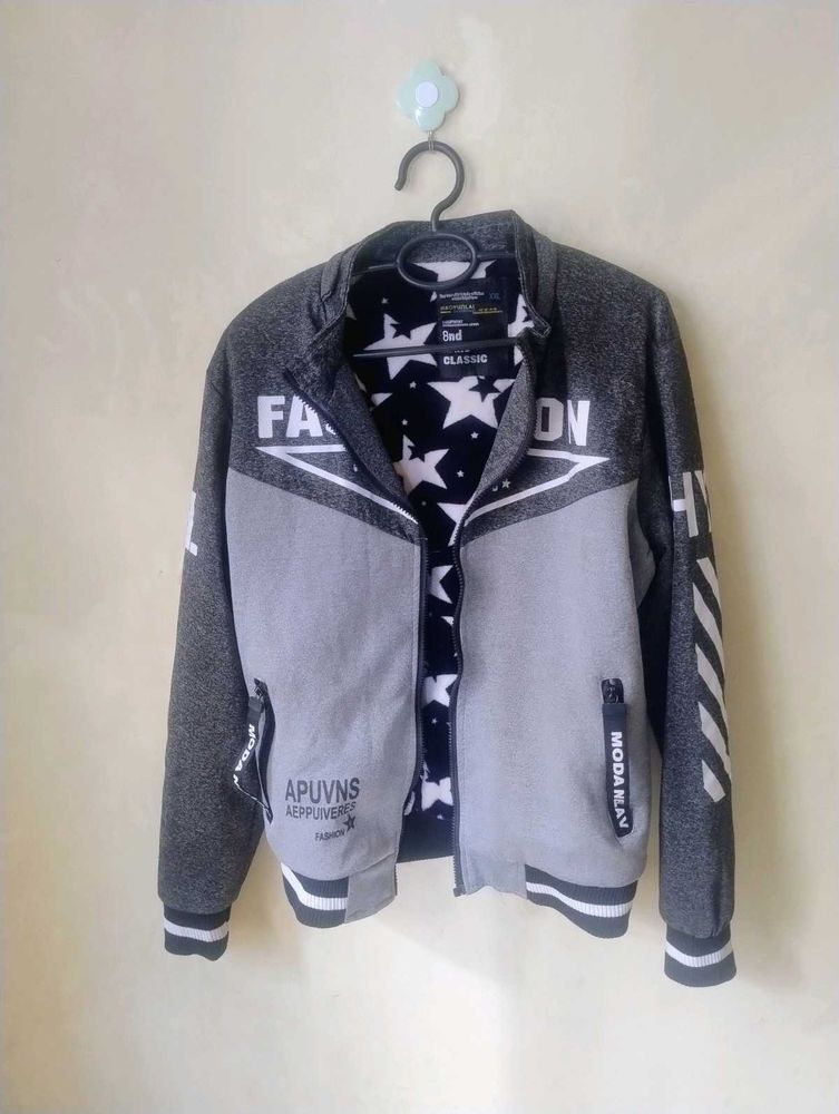 Casual Varsity Type Jacket With Fur