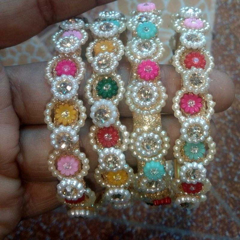 Pearl Bangles - Set of 4