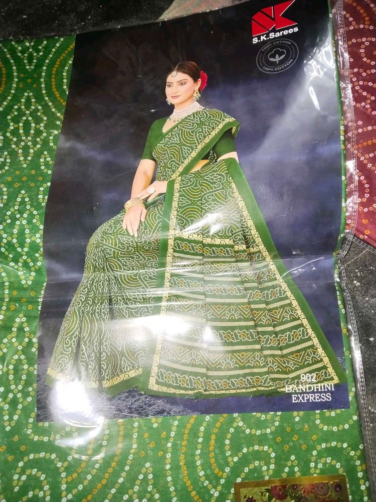 Bandhani Print Pure Cotton Saree