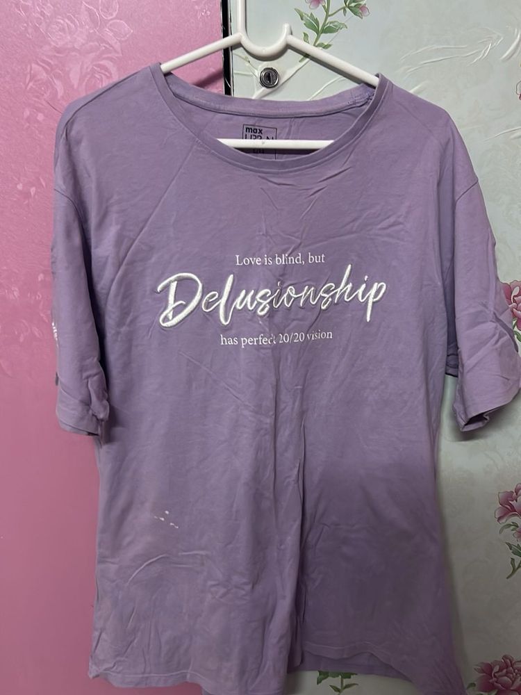 Lavender Graphic Print T-Shirt