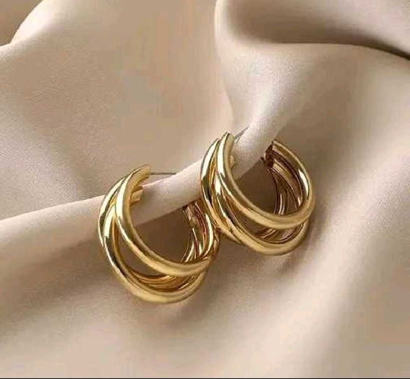 Triple Layer Half Hoop Earrings For Women
