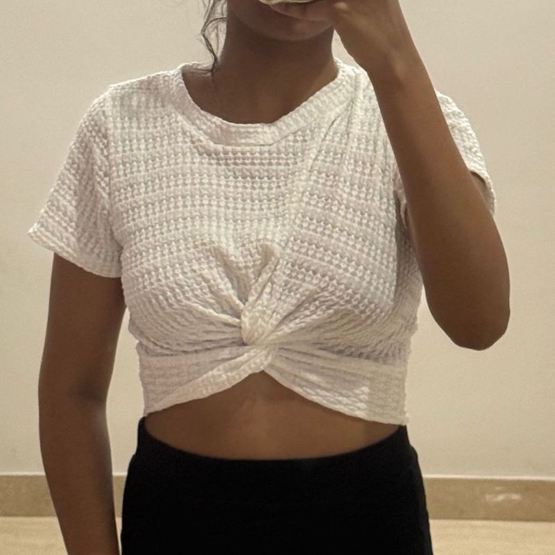 Cute White Crop Top