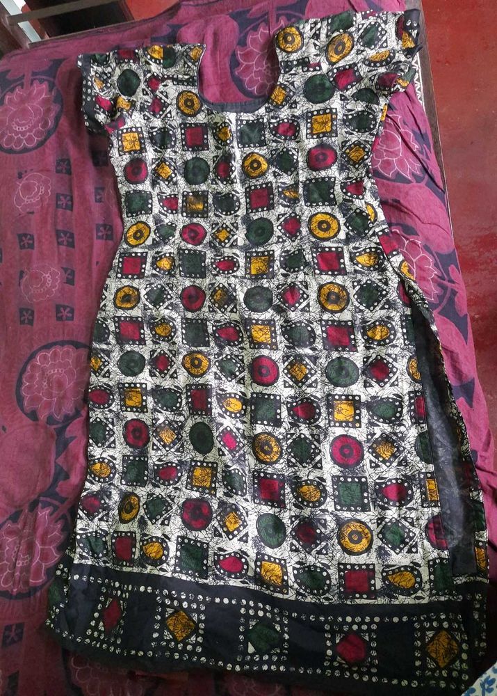 Beautiful Colorful Churidhar Top With Dupatta