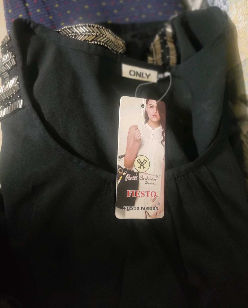 Embellished Black Top