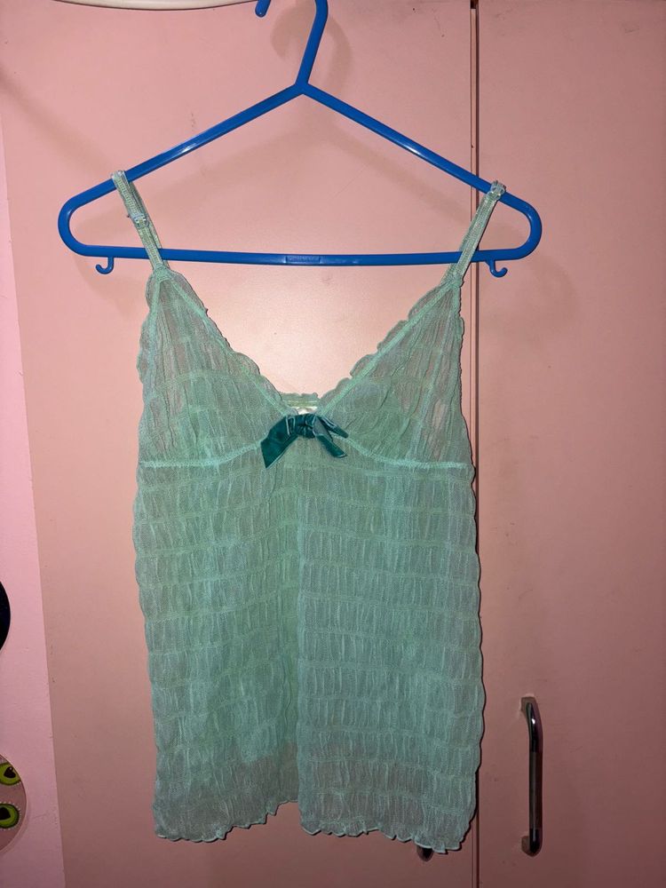 Mesh Blue Top Y2K