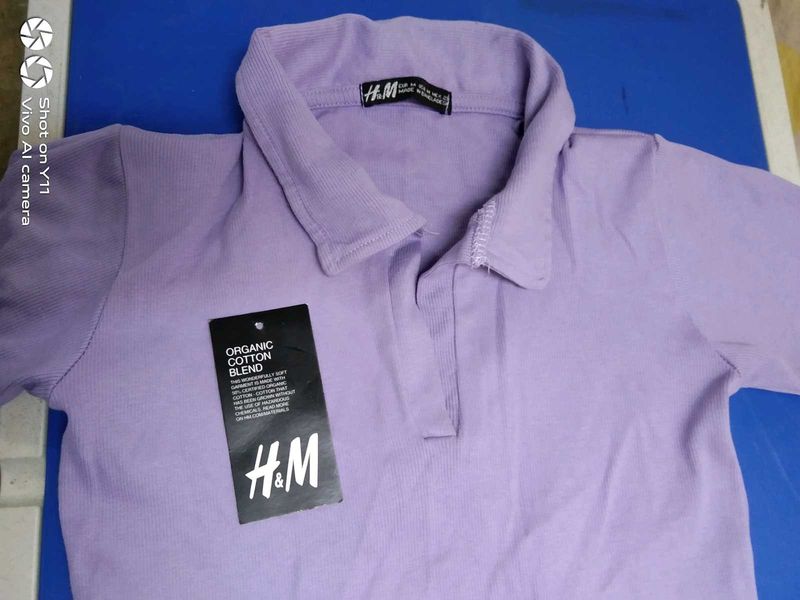 H&amp;M Purple Polo Shirt