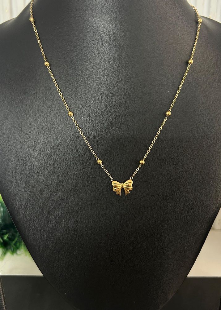 Bow Pendant Necklace Anti-tarnish
