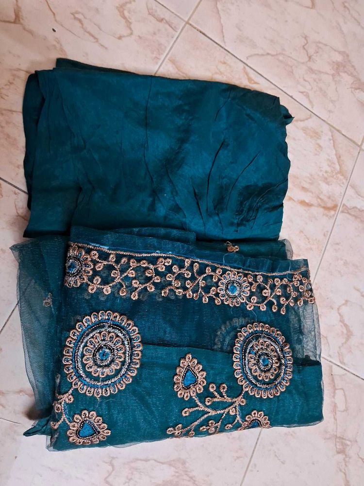 Xl 2pcs Silk Blend &amp; Net Kurti Set