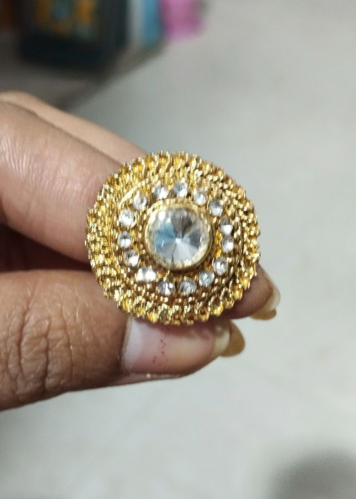 Ring With Fully  American Dimond Look Like Very Precious And Very Beautiful