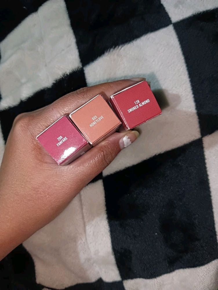 Combo Mac Lipstick Fanfare,love Honey,smoke