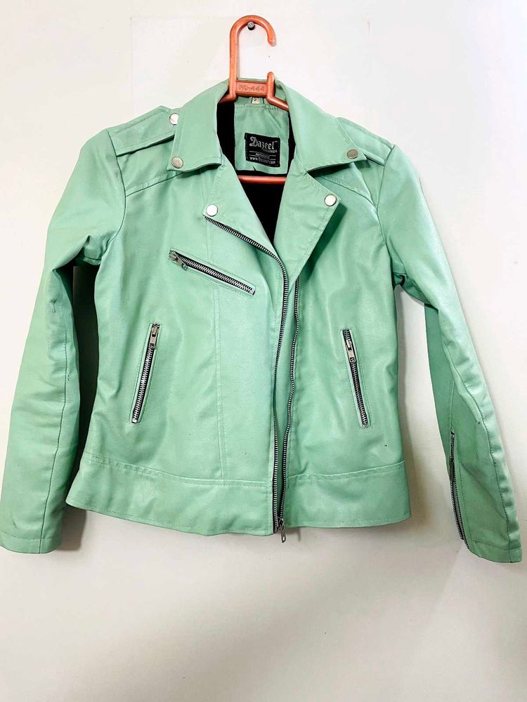 Winter Faux Leather Jacket With Fur Inside