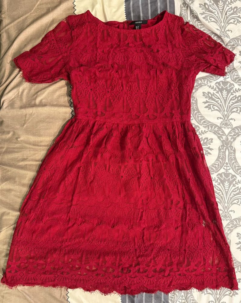 Forever 21 Red Lace Dress