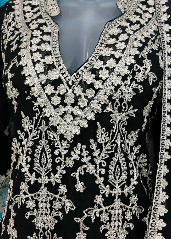 Elegant  Festive Black Palazzo Set 40&#34;