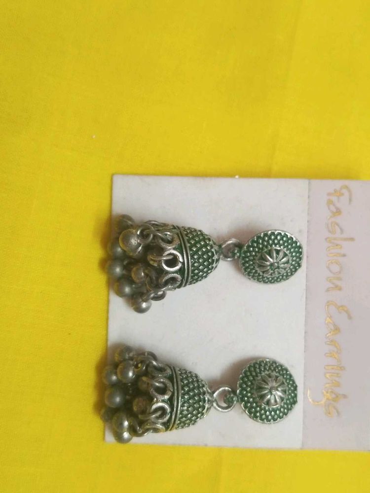 Green Embedded Earring