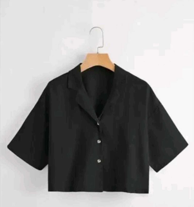 Black  Cropped Shirt
