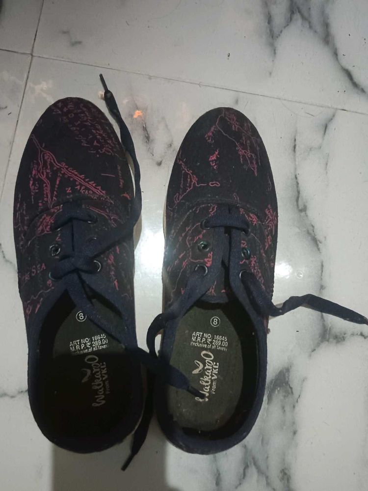 Printed Canvas Sneakers - Size 8