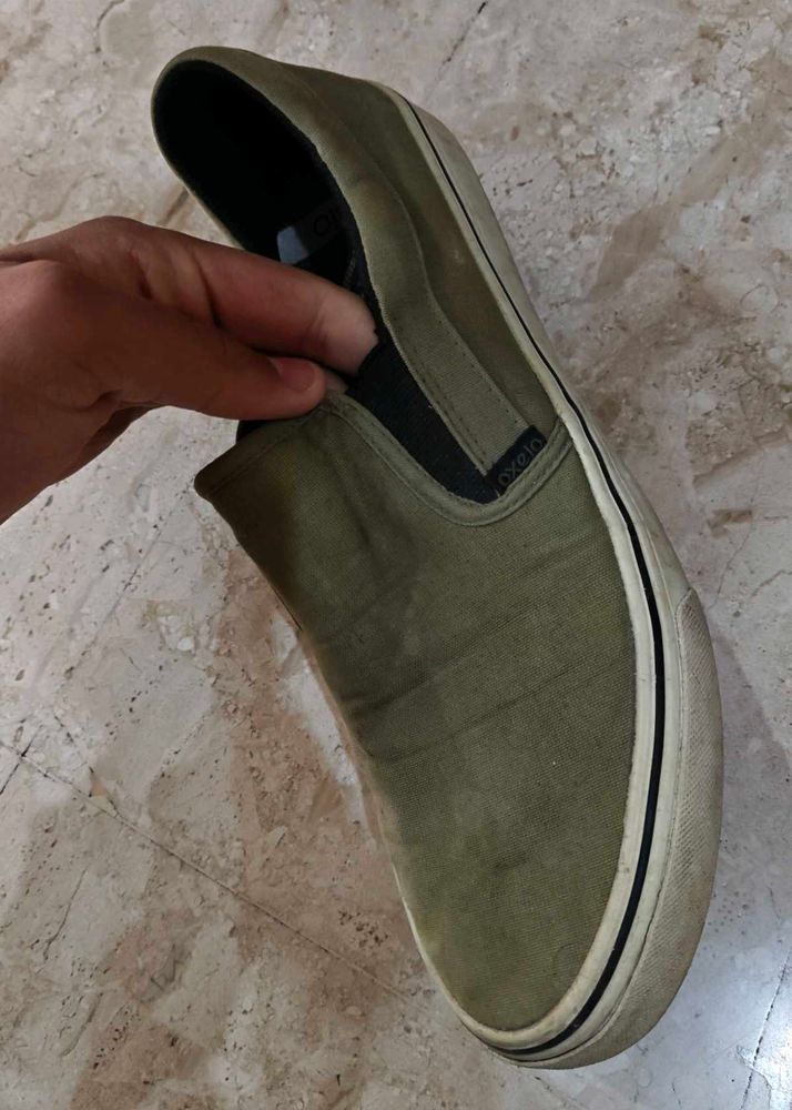 Olive Green Decathlon Slip-Ons