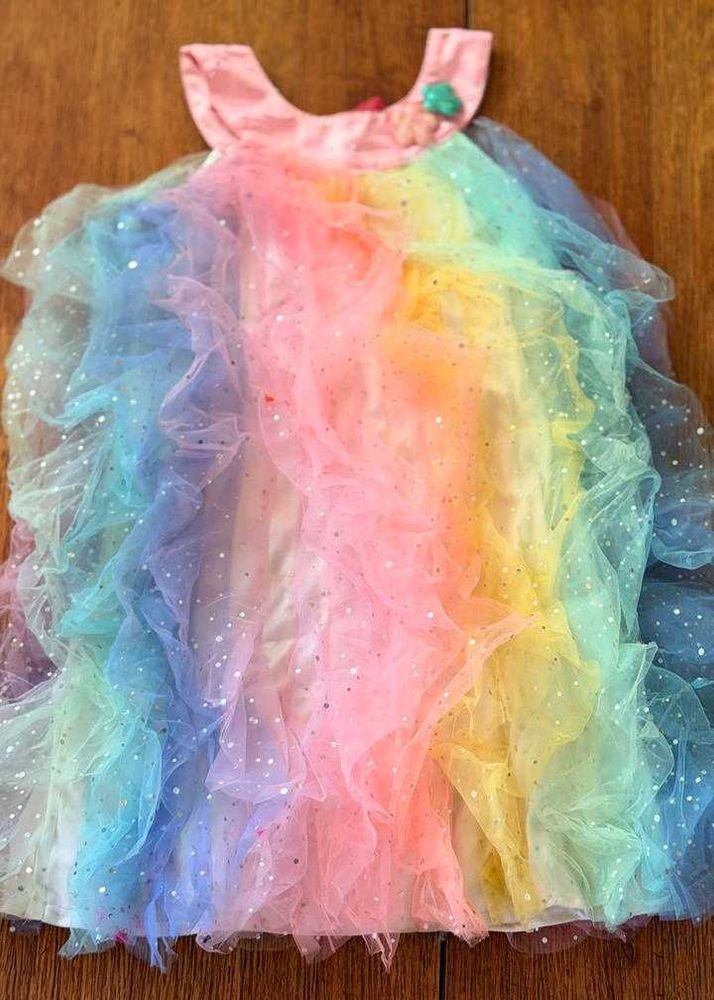 MyKraft Girls' Rainbow Tulle Dress