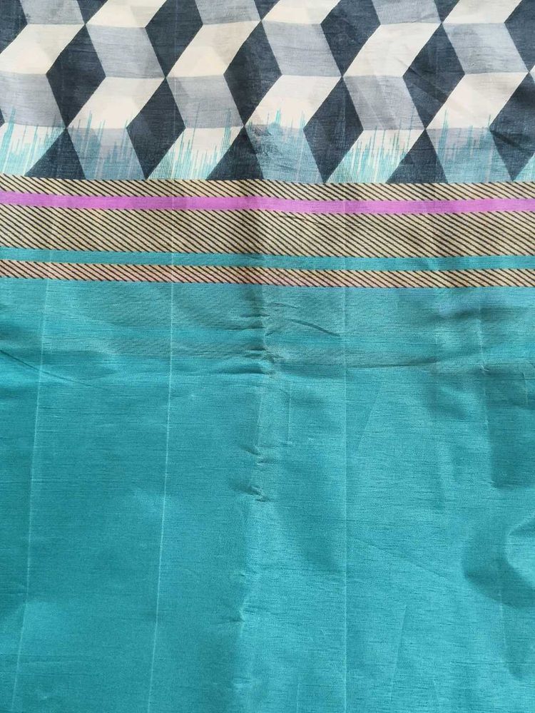 Teal &amp; Geometric Print Fabric