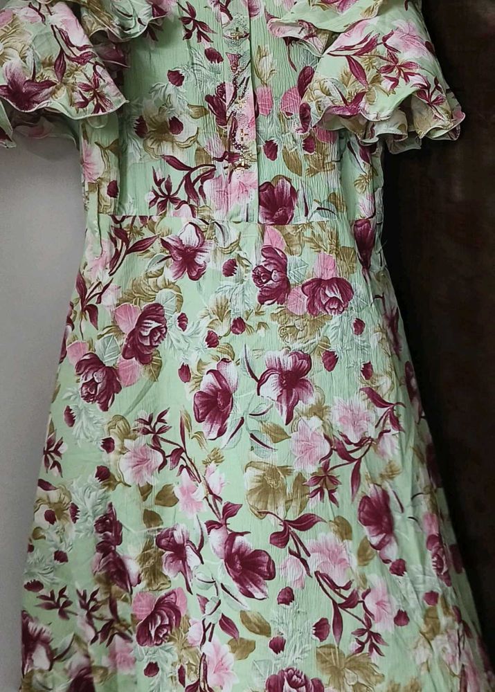 Floral A-Line Midi Dress