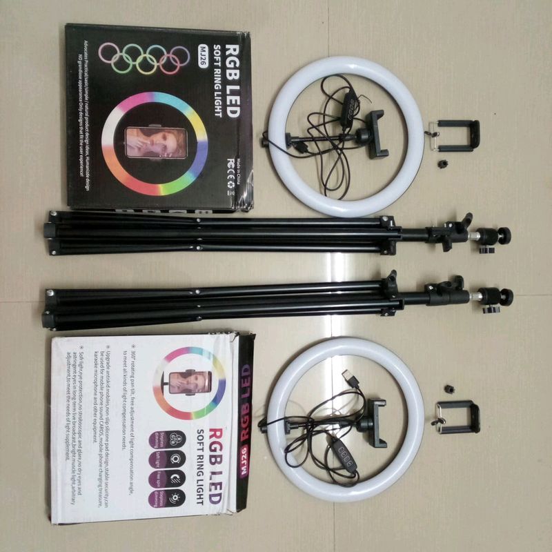 4set RGB LED 26 Ring Light With 7 Tripod Stand