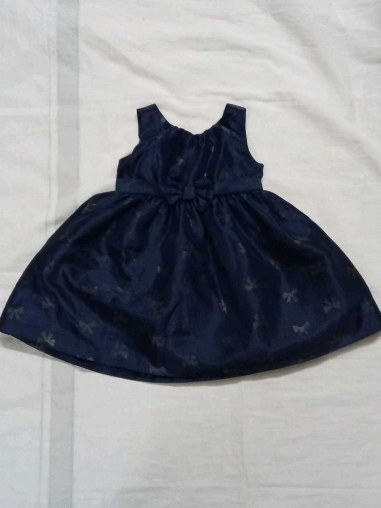 Navy Blue Baby Dress with Bow