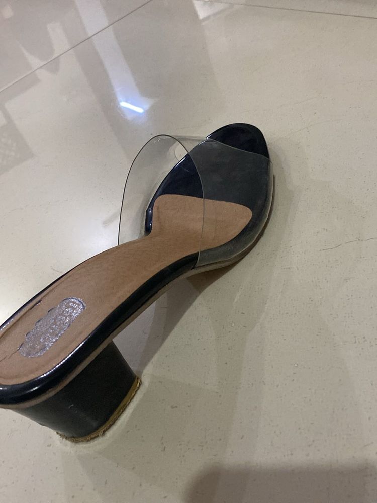 Black Transparent Heel