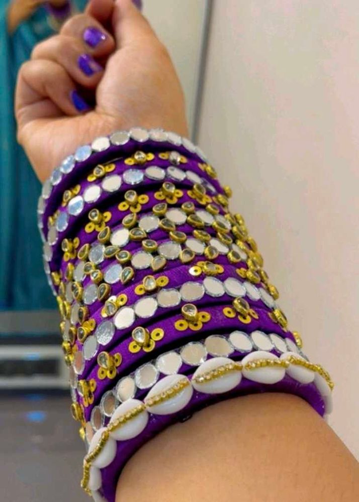 Purple Thread  Bangles Set