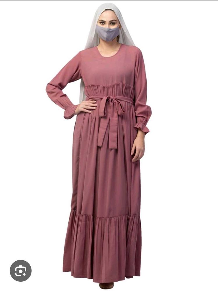 Maroon Frill Abaya (NO DUPPATTA)