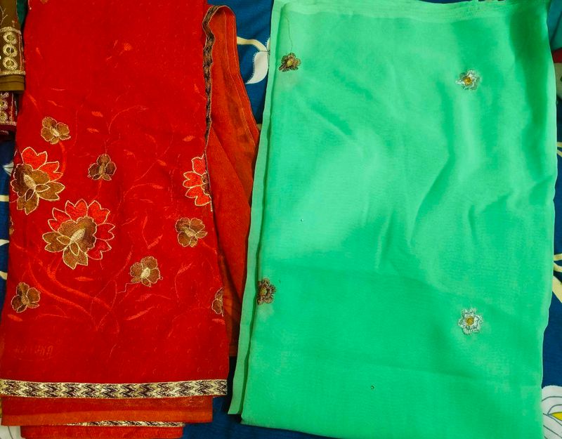Floral Embroidered Saree Pack Of 2
