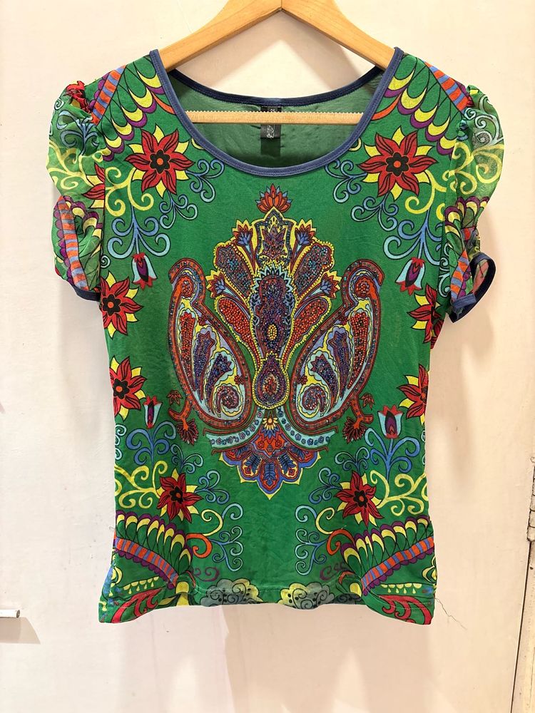 Beautiful Boho Floral Print EmbellishmedTop