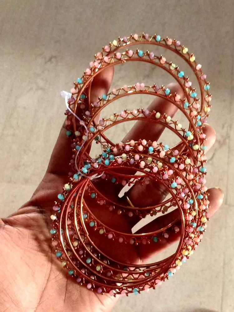Pastel Beaded Bangle Set