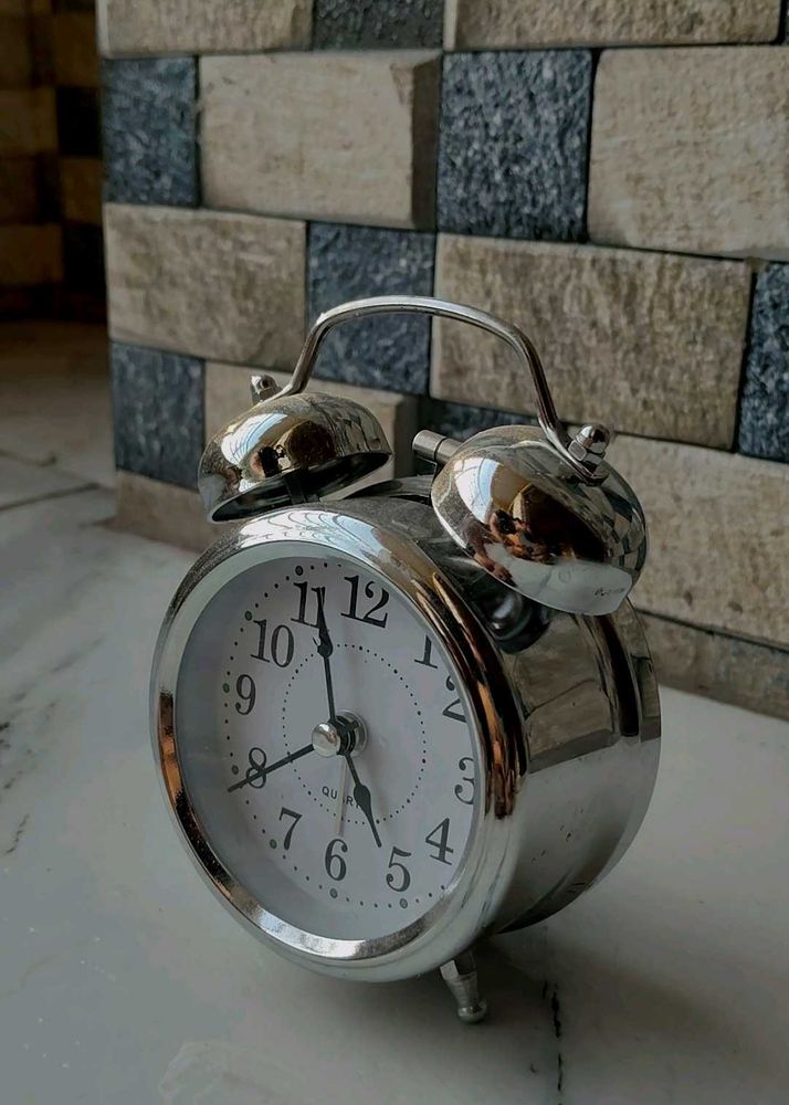 Vintage-Style Silver Alarm Clock