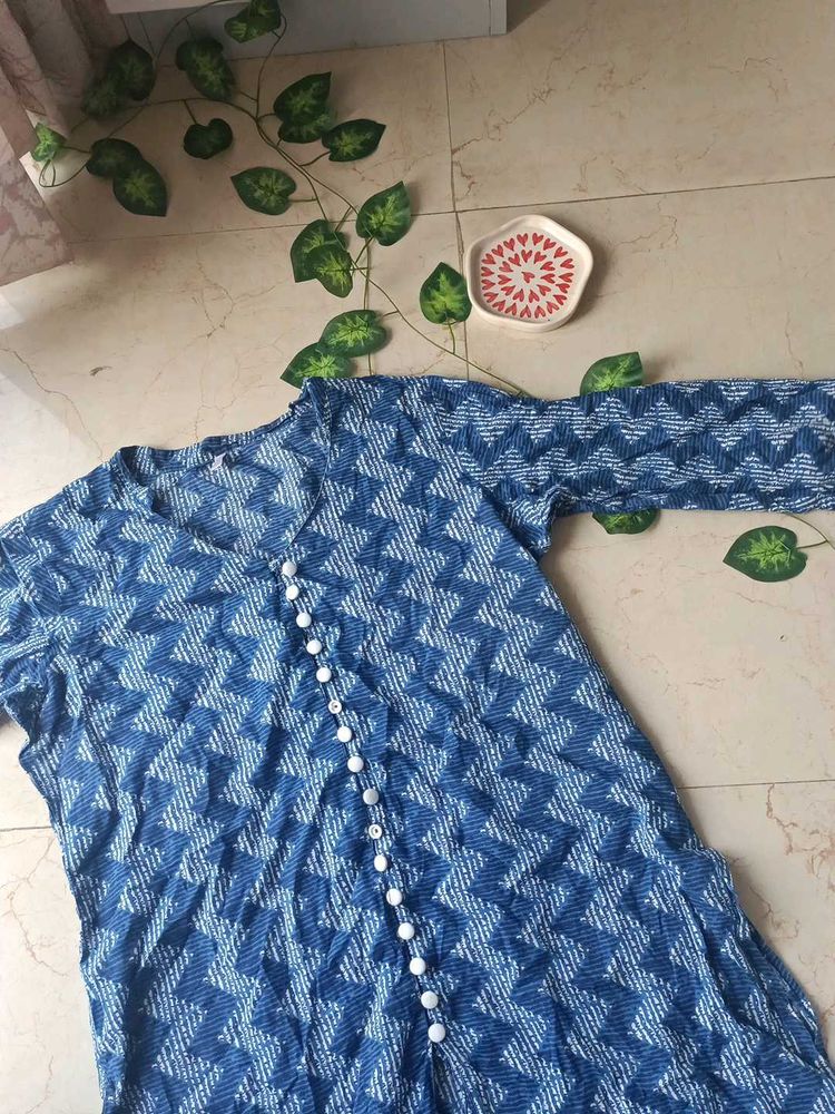 Blue Printed Kurta