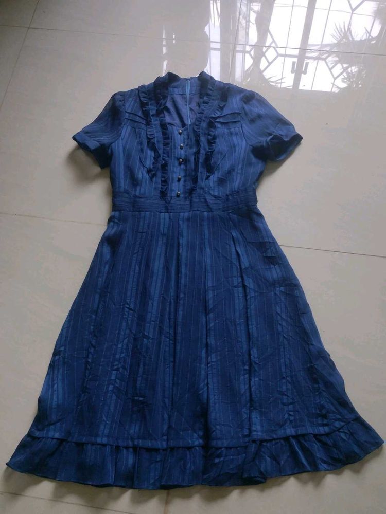 Striped Ruffle Trim Dress