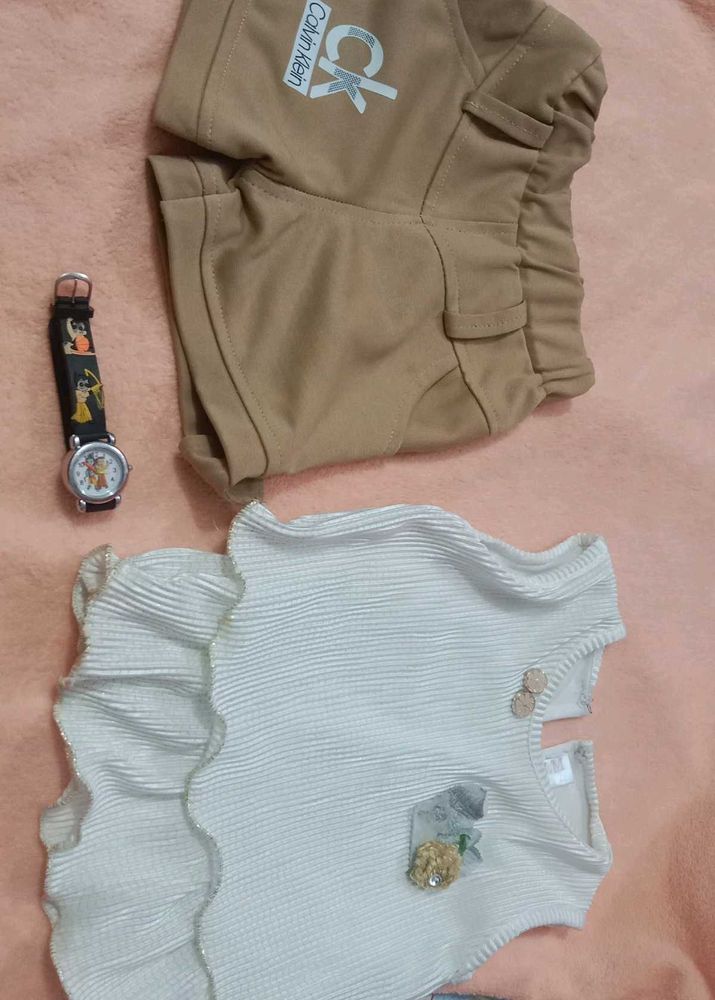 Baby Girl Cloth With Watch