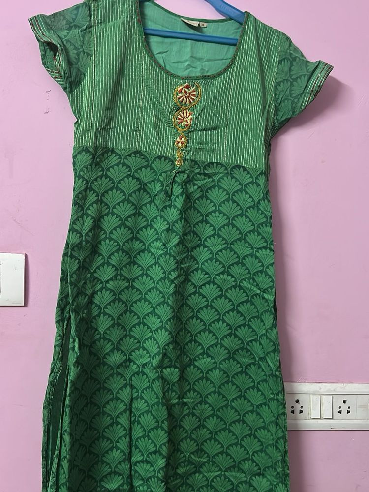 Green Printed Kurti