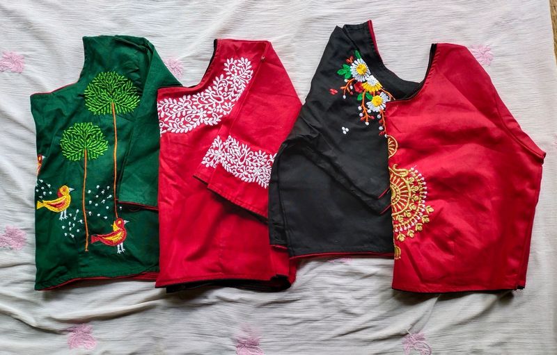Women Embroidery Blouse Pack Of 4
