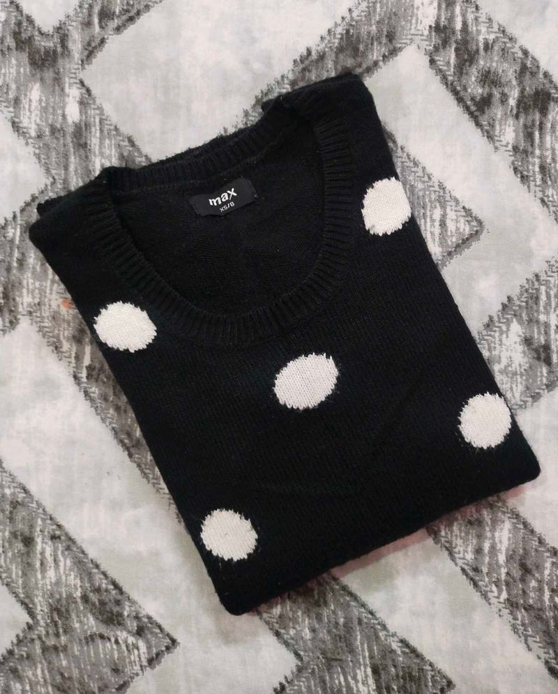 Cute Black Polka Dot Sweater