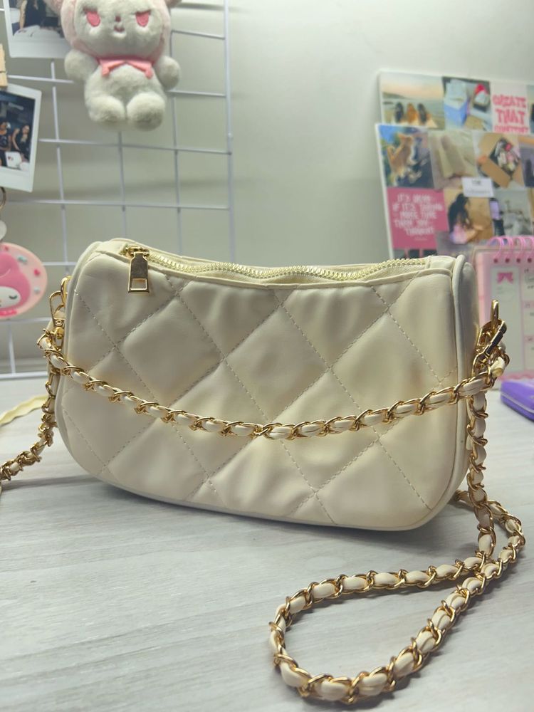 Cream Chain Bag