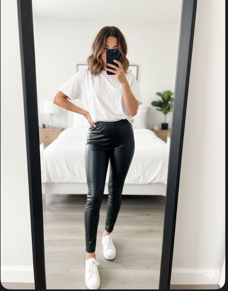 faux leather bottoms