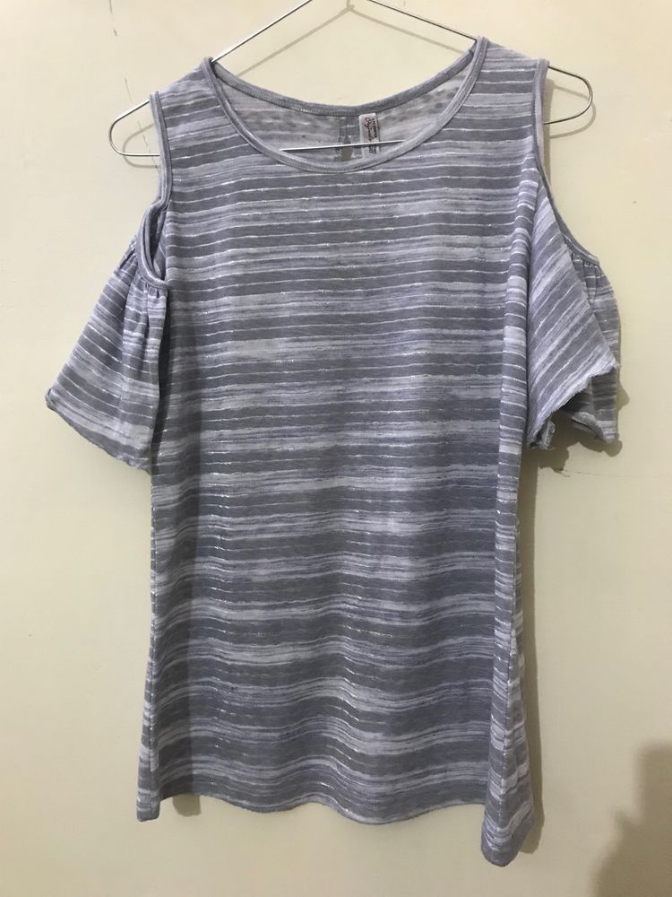 Cuffed-shoulder Top