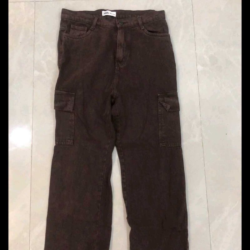 Zara Brown Cargo Pants